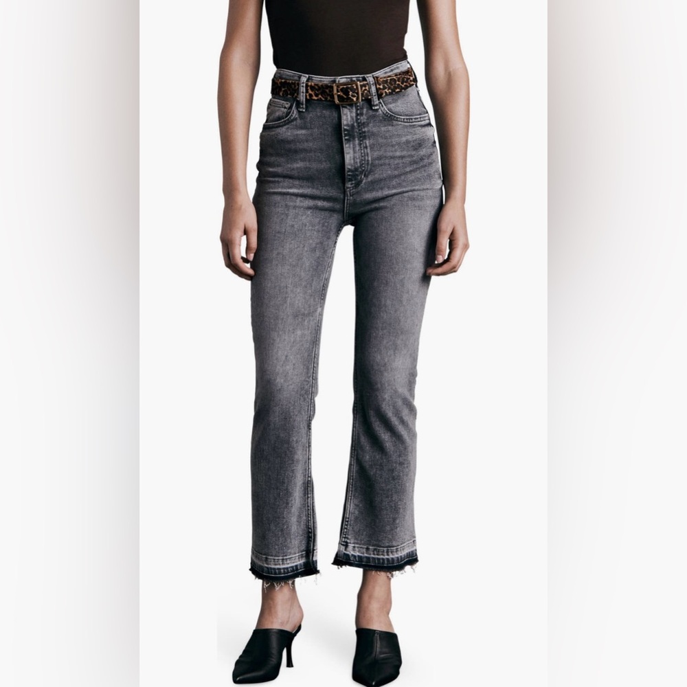 rag & bone smoke grey Casey ankle flare jeans